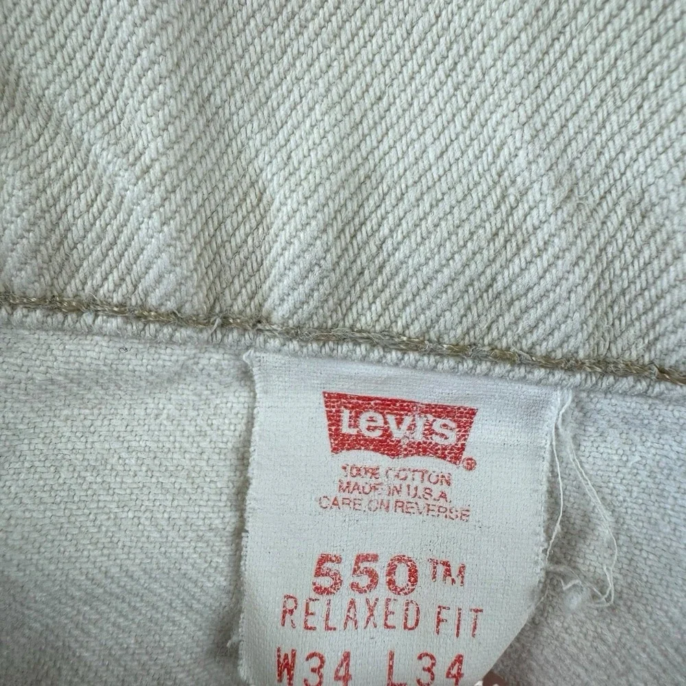 Vintage 90s Levi's‎ 550 Orange Tab Relaxed Taper Fit Jeans Fits 31x34 White USA